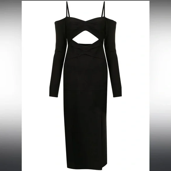 Eloquii Knit Cut-out Dress Black Plus 22W party LBD bikercore whimsigoth EUC fem - Picture 6 of 6